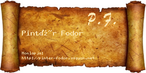 Pintér Fodor névjegykártya