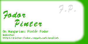fodor pinter business card